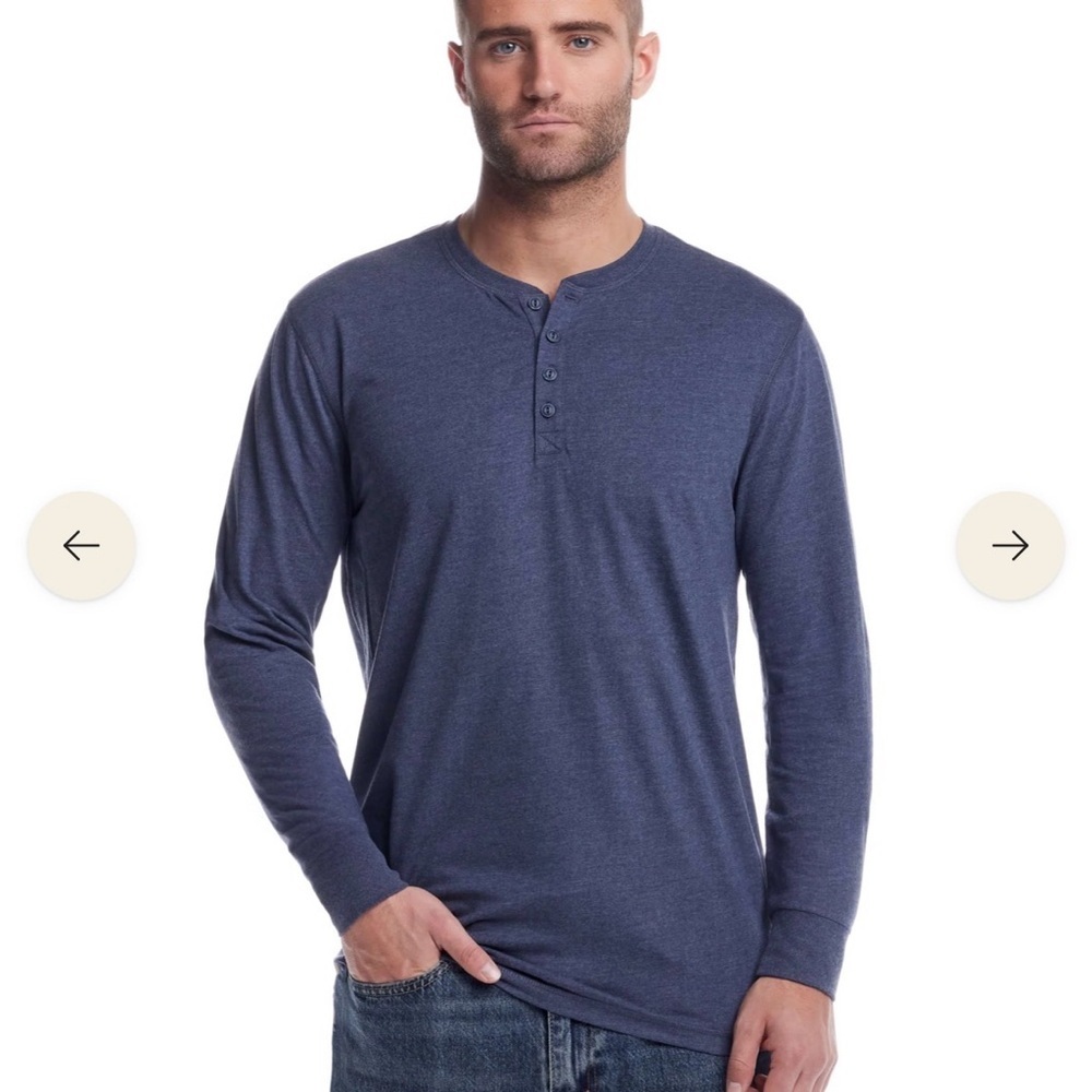 Men's L Weatherproof Vintage Long Sleeve Brushed Jersey Henley NWT - Picture 1 of 7